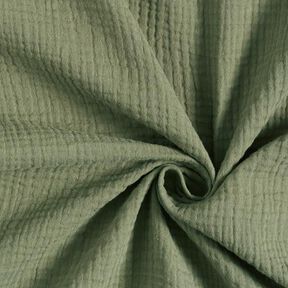 GOTS Muslin/Dubbel-krinkelväv | Tula – oliv, 