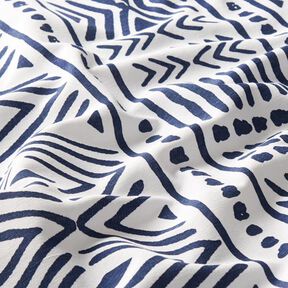 Dekorationstyg Canvas Etno – marinblått/vit, 