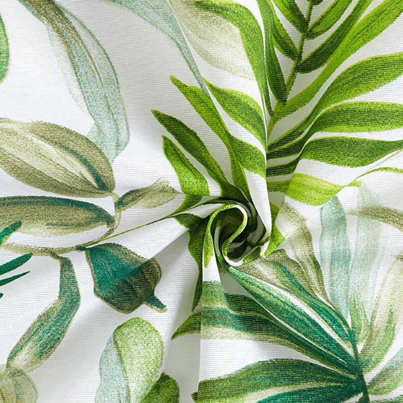 dekorationstyg Canvas exotiska blad – grön/vit,  image number 3