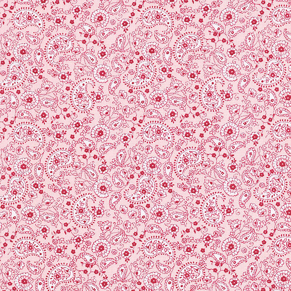 Bomullstyg Kretong Paisley – rosa,  image number 1