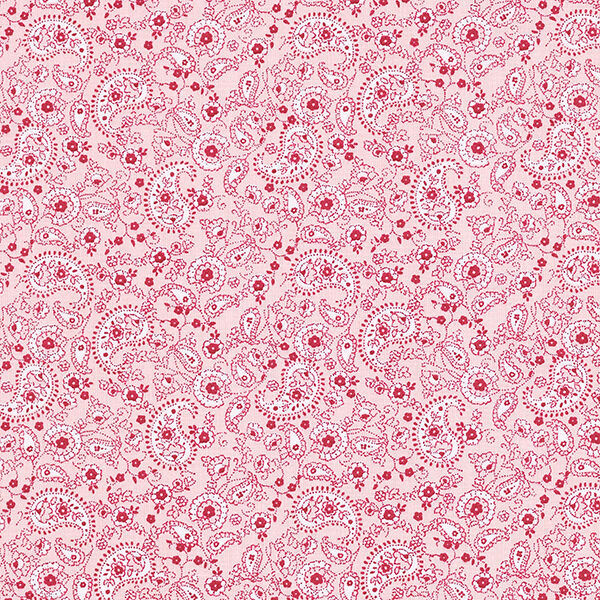 Bomullstyg Kretong Paisley – rosa, image number 1
