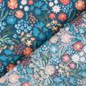ekologisk bomullspoplin söta blommor – havsblå,  thumbnail number 4