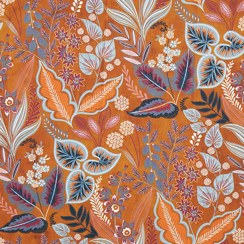 Dekorationstyg Halvpanama Paisley-blad – karamell,  image number 1