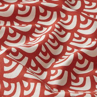 Dekorationstyg Canvas Geometriska bågar – eldröd/vit, 