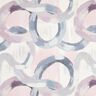Dekorationstyg Halvpanama abstrakta ringar &ndash; pastellfl&auml;der/bl&aring;,  thumbnail number 1