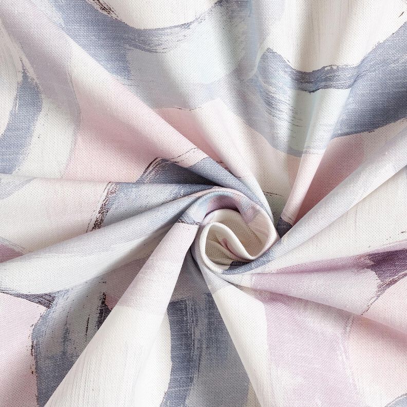 Dekorationstyg Halvpanama abstrakta ringar &ndash; pastellfl&auml;der/bl&aring;,  image number 3