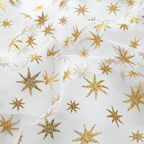 tyll glitterstjärnor – vit/guld, 