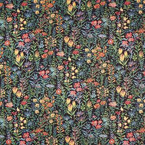 Dekorationstyg Gobeläng Små blommor – svart, 