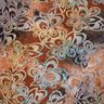 Jacquard Jersey blommor med batik – burgunder/stengrå,  thumbnail number 1