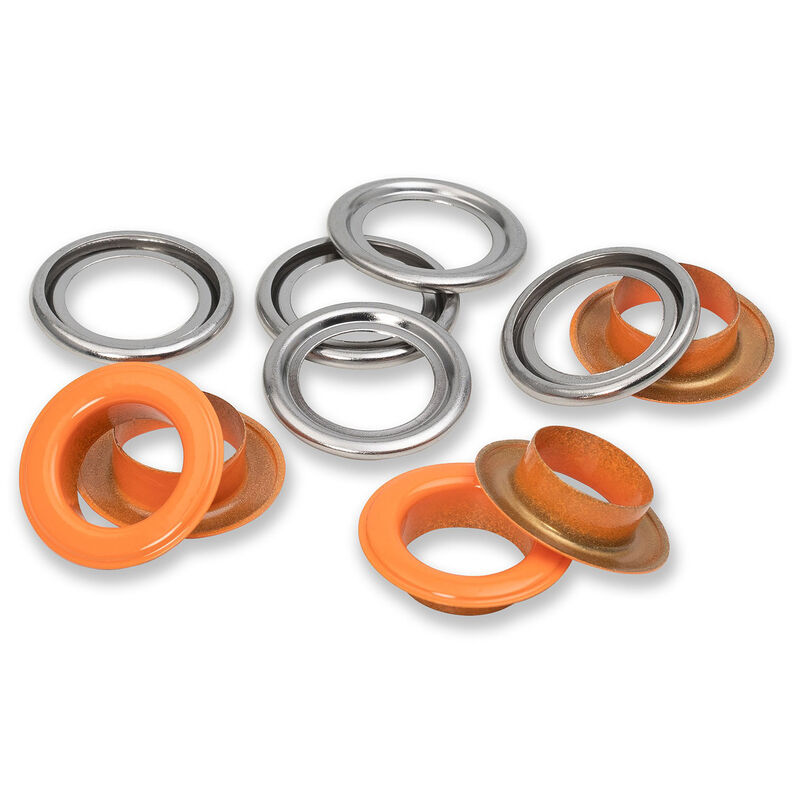 Öljetter med brickor [15 stycken | Ø 14 mm] | Prym – brandgul/silvermetallic,  image number 2