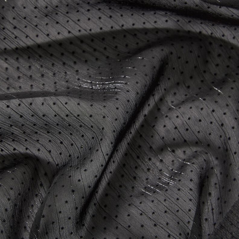 chiffong glitterränder och prickar – svart, image number 2