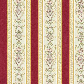 Möbeltyg Jacquard Biedermeier Ränder – kräm/rött, 