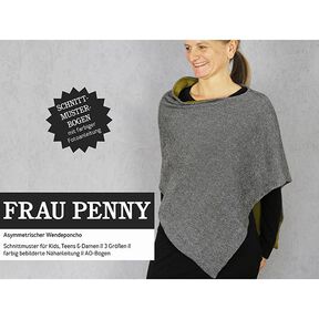 FRAU PENNY Asymmetrisk vändbar poncho | Studio Schnittreif | Onesize, 