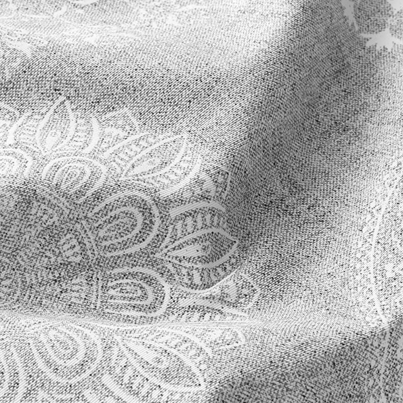 Dekorationstyg Canvas Mandala-cirklar – grått,  image number 2