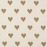 Jacquard Jersey glitterhjärtan | Poppy Fabrics – natur/guldmetallic,  thumbnail number 1