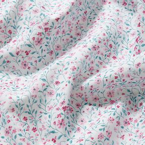 Bomullstyg Poplin ljuva blommor – pepparmynta/pastellviolett, 