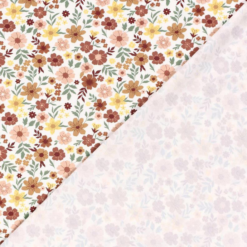 Bomullsjersey Blomsterhav – elfenbensvit/ljus gammelrosa,  image number 4