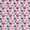 Bomullspoplin Licenstyg Cookie Monster och Elmo | Sesame Workshop – yllevit/rosa,  thumbnail number 1