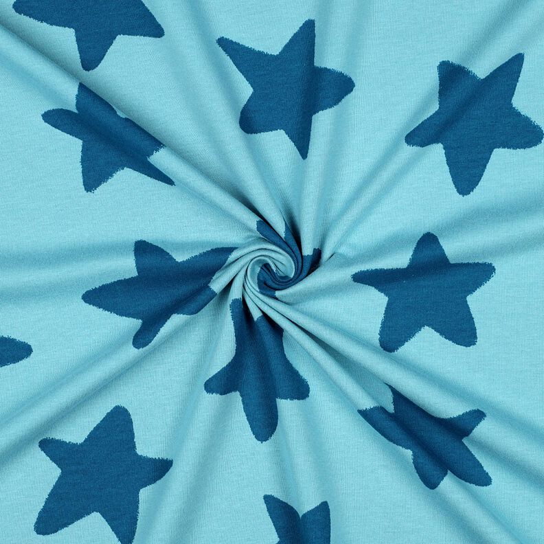 Mjuk sweat stjärnor | Poppy Fabrics – lysande blå/havsblå, image number 3