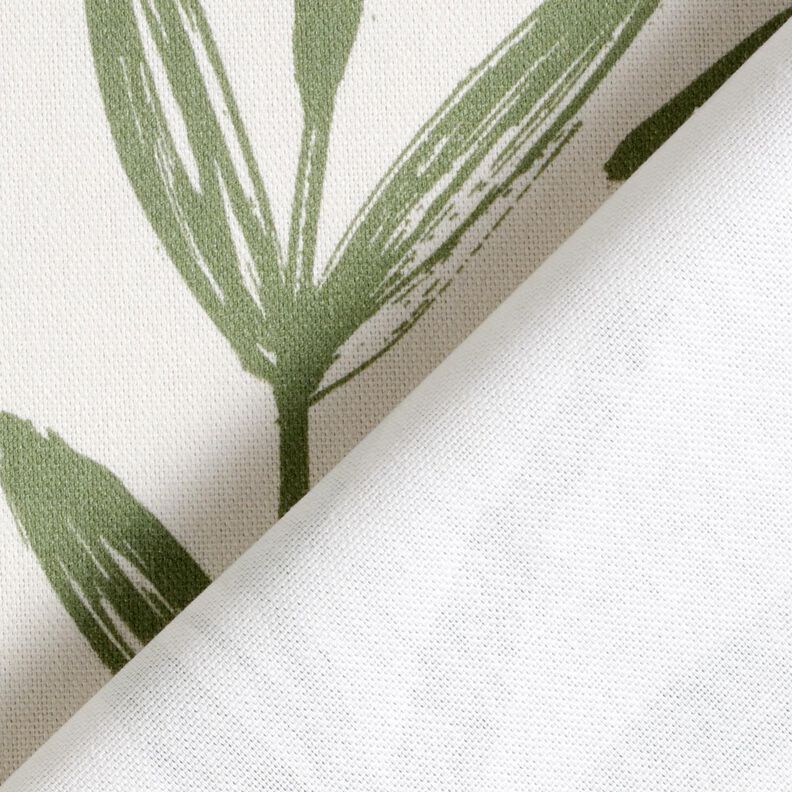 Dekorationstyg Halvpanama minimalistiska blad – pinjegrön/natur, image number 4