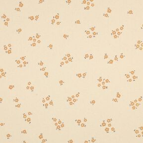 GOTS Ribbad jersey Spridda blommor | Poppy Fabrics &ndash; kr&auml;m/r&aring;djursbrun, 