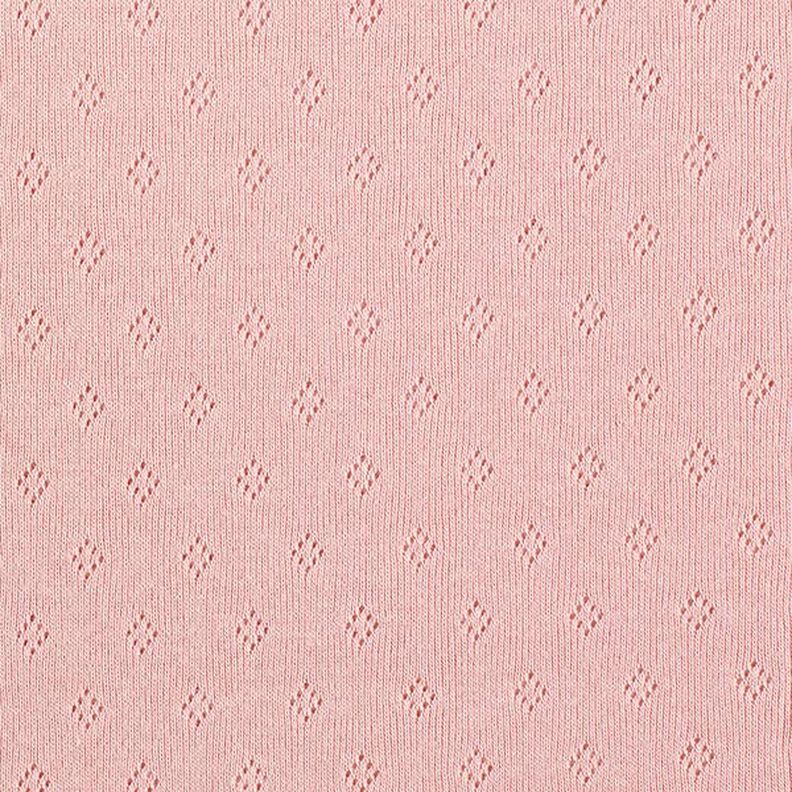 Finstickad jersey med hålmönster – gammalt rosa,  image number 1
