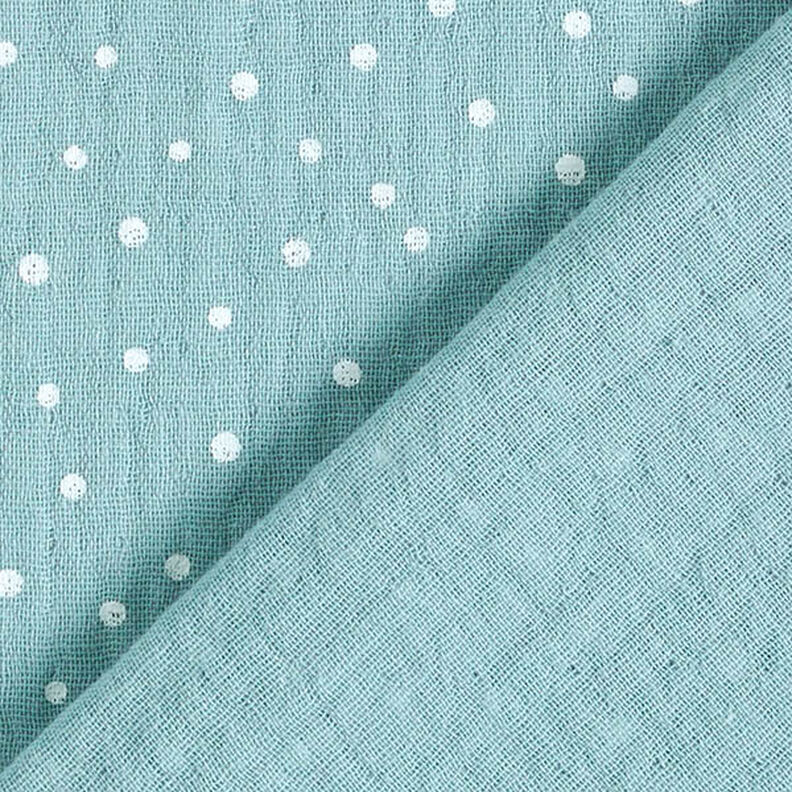 Muslin/Dubbel-krinkelväv prickar – duvblå,  image number 4