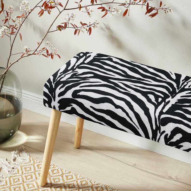 Stoppningstyg Jacquard zebra – vit/svart, image number 8