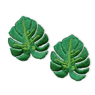 tygmärke blad fikus [ 2,8 x 2,5 cm /  2 styck ] | Prym – grön, 