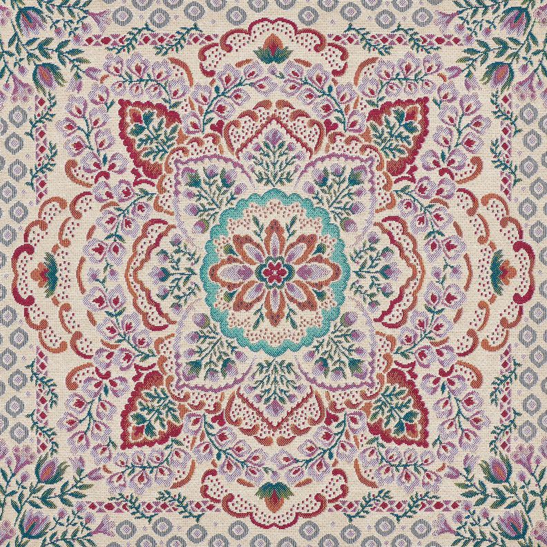 dekorationspanel Gobeläng stor mandala – pastellviolett/ljusbeige,  image number 1