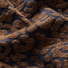 byxtyg i denim-look med leopardmönster – mellanbrunt/nattblå, 