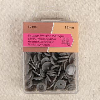 Tryckknappar [ 30 styck / Ø12 mm   ] – grått, 