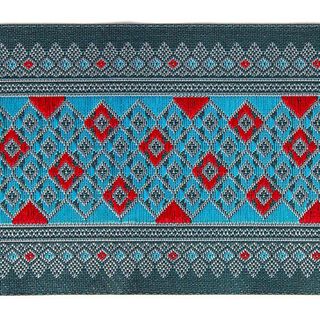 Jacquardbård Ikat – turkos, 