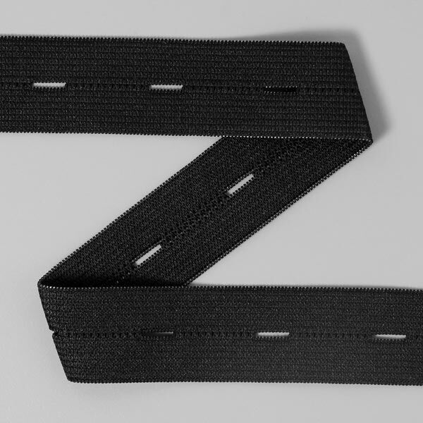 Elastiskt knapphålsband 580 – svart | YKK,  image number 1
