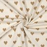 Jacquard Jersey glitterhjärtan | Poppy Fabrics – natur/guldmetallic,  thumbnail number 3