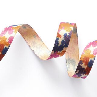 Satinband kamouflagemönster [ 15 mm ] – anemon/pink, 