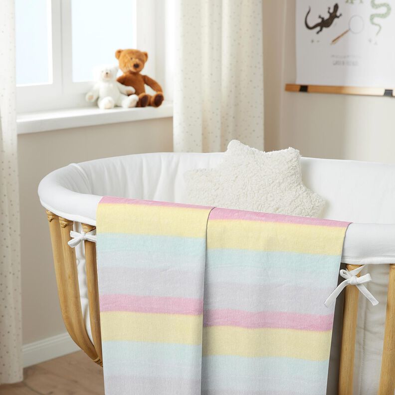 Mysfleece pastellfärgade regnbågsränder – ljusgul/rosa, image number 6