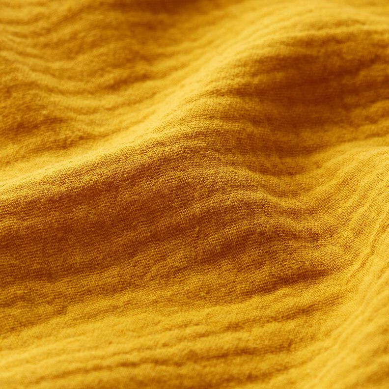 Muslin/Dubbel-krinkelväv – senap, image number 3