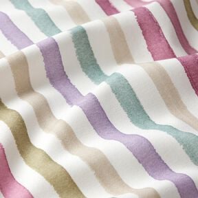 Dekorationstyg Halvpanama akvarellr&auml;nder &ndash; elfenbensvit/eukalyptus, 