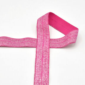 Elastiskt kantband (vikt resår) glitter [20 mm] – pink, 