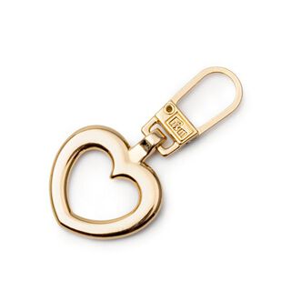 Fashion-dragkedja hjärta [ 40 x 20 x 2 mm ] | Prym – guld metallisk, 