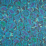 Chiffongsatin glitterränder paisleyblommor – turkos/svart,  thumbnail number 1