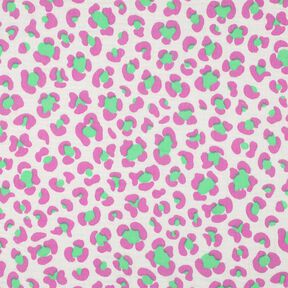 Muslin/Dubbel-krinkelväv färgglatt leopardmönster | Poppy Fabrics – elfenbensvit/ljusgrön, 