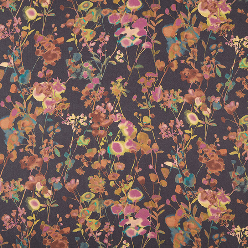 viskosmix akvarellblommor – svartblå, image number 1