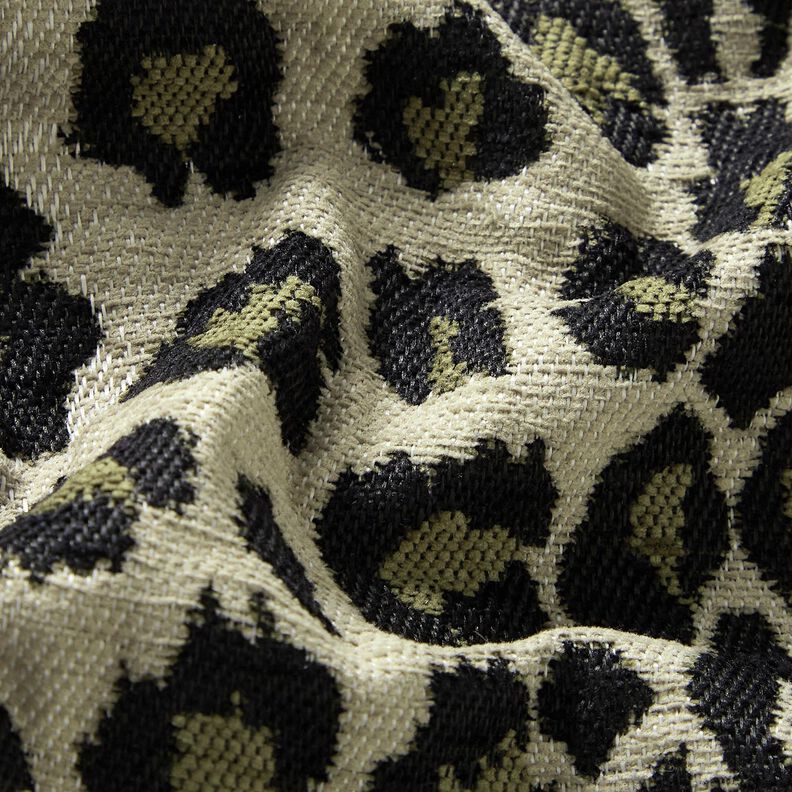 Stoppningstyg Jacquard Leopardmönster – mullvad/khaki, image number 2
