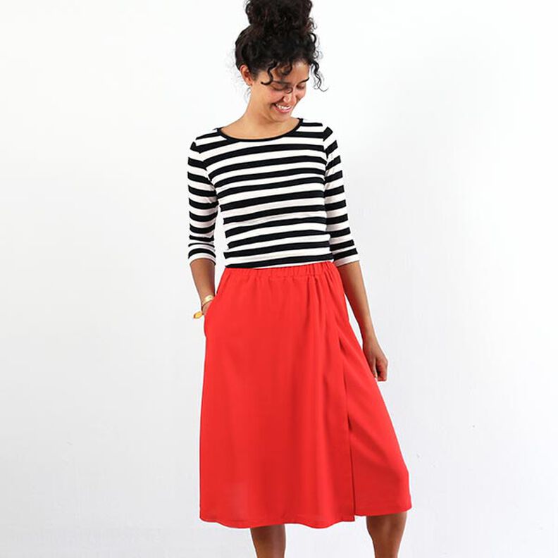 FRAU GINA - kjol i omlottstil med fickor i sidosömmarna, Studio Schnittreif  | XS -  XL,  image number 2