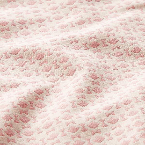 Jacquard rombmönster – rosa/yllevit, image number 2