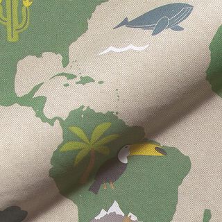 Dekorationstyg halvpanama djur i denna värld – natur/vass, 