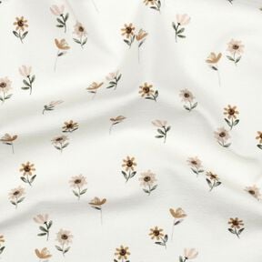 Bomullsjersey Söta blommor Digitaltryck | Poppy Fabrics – elfenbensvit/karamell, 