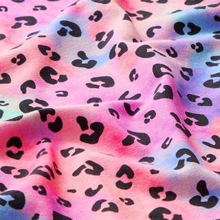 Bomullsjersey batik leopardmönster Digitaltryck – rosa, 